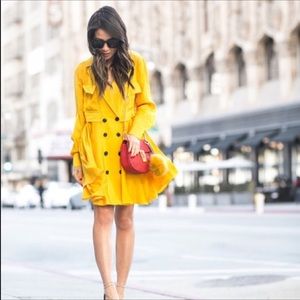 Marissa Webb Yellow Silk Double Breasted Dress S